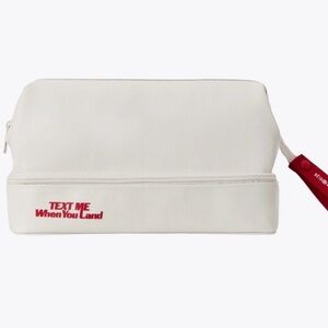 BEIS Lonely Ghost Dopp kit Cream and Red Travel Bag